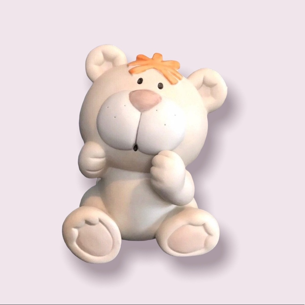 Vintage Lamp Bumpkins Tabletop Baby Teddy Bear Porcelain Light Nursery Bedroom